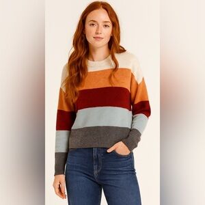Madewell Colorblock Stripe Sweater, Merino Wool Alpaca Blend Cozy Soft‎